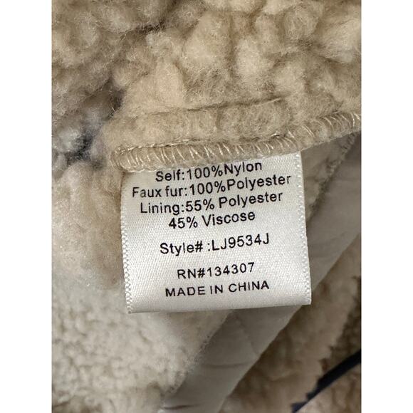 Line + Dot Milan Padded Sherpa Jacket Neutral/Cream Medium NWT Urban Outfitters - Picture 14 of 16